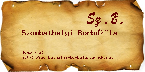 Szombathelyi Borbála névjegykártya